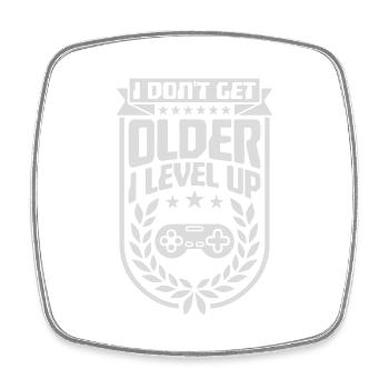 get older level up - Square fridge magnet - white - Front