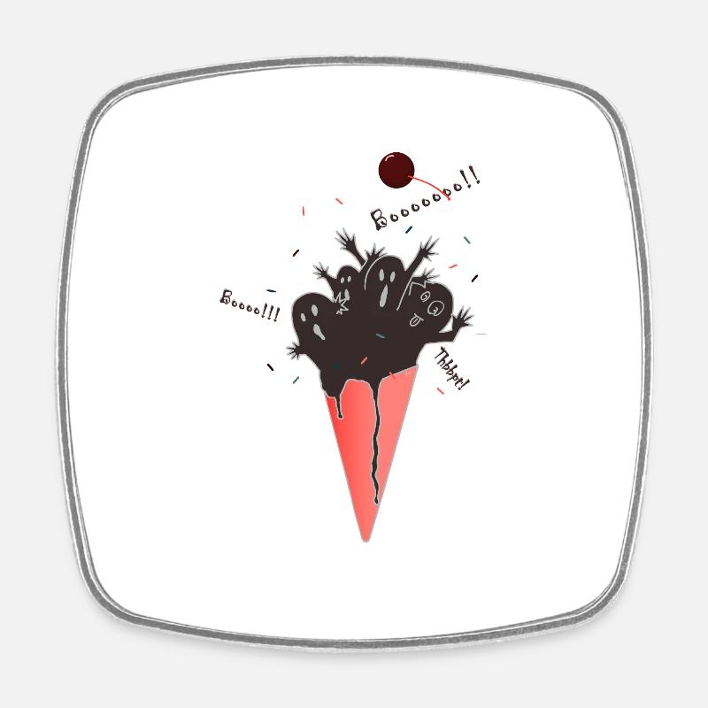 Crème glacée - Magnet carré - blanc