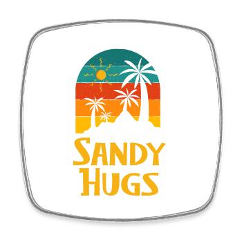 Sandy Hugs Beach Couples Ocean Lovers Summer Trip - Viereckiger Kühlschrankmagnet - Weiß - Vorne