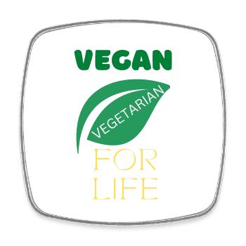vegan for life , vegan day, - Square fridge magnet - white - Front
