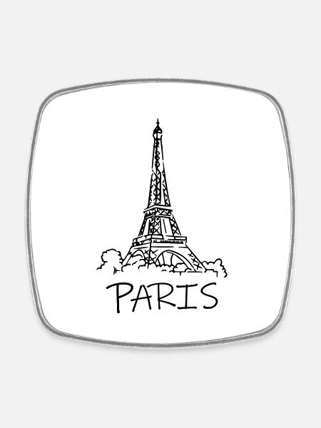 PARIS - Viereckiger Kühlschrankmagnet - Weiß