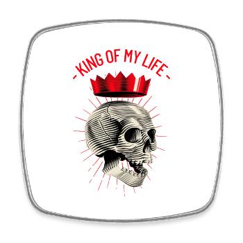 Totenkopf King of my life - Viereckiger Kühlschrankmagnet - Weiß - Vorne