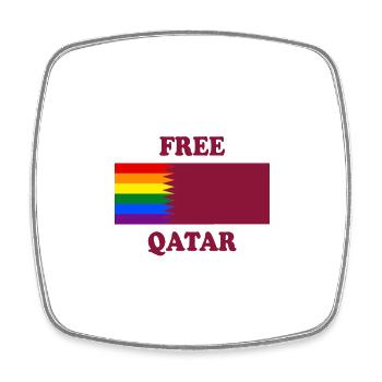 Free Qatar Design - Viereckiger Kühlschrankmagnet - Weiß - Vorne