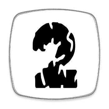 2 Number jersey - Square fridge magnet - white - Front