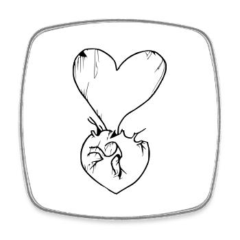 Heart Symbol Love Cute Hearts Pink Drawing Vector - Square fridge magnet - white - Front