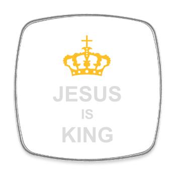Citation de Jésus est roi - Magnet carré - blanc - Devant