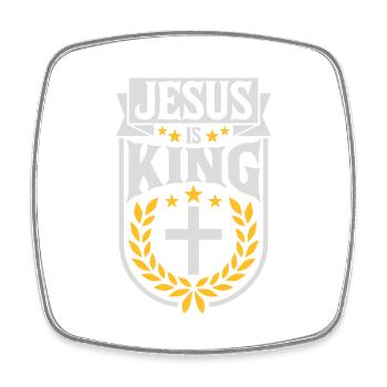 jesus is king Zitat - Viereckiger Kühlschrankmagnet - Weiß - Vorne