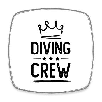 Diving Crew - Viereckiger Kühlschrankmagnet - Weiß - Vorne