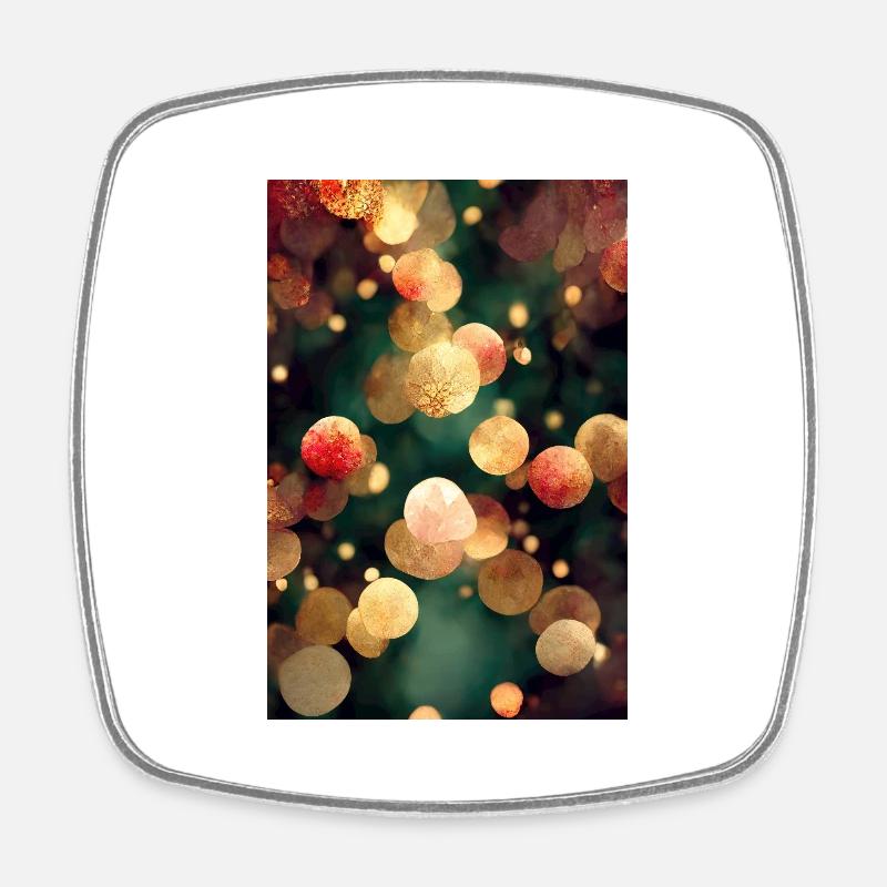 Christmas BG Lights - Square fridge magnet - white