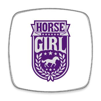 Citation de fille de cheval disant - Magnet carré - blanc - Devant