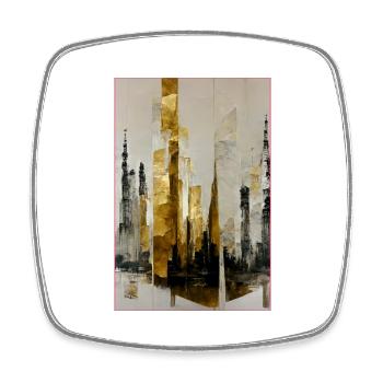 Abstract Tall Towers - Viereckiger Kühlschrankmagnet - Weiß - Vorne