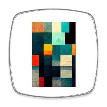 Abstract Pixel Art - Viereckiger Kühlschrankmagnet - Weiß - Vorne