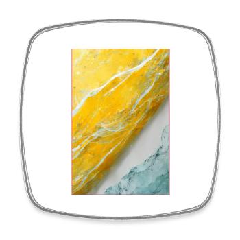 Abstract 4d Pastel Yellow - Viereckiger Kühlschrankmagnet - Weiß - Vorne
