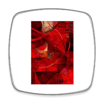 Fabric red pattern abstract - Viereckiger Kühlschrankmagnet - Weiß - Vorne