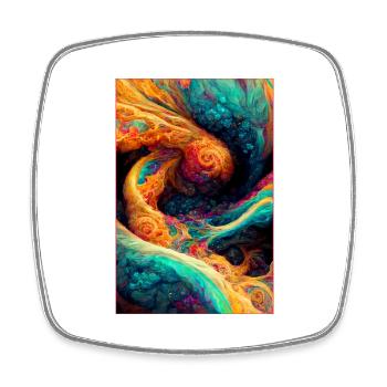 Psychedelic Abstrakt - Viereckiger Kühlschrankmagnet - Weiß - Vorne