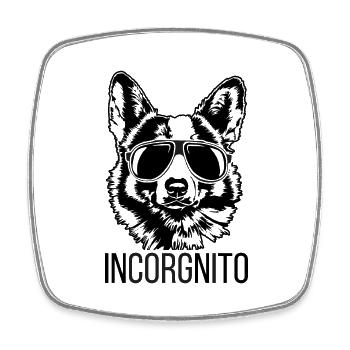 INCORGNITO Welsh Corgi Hundespruch Hunde Wilsigns - Viereckiger Kühlschrankmagnet - Weiß - Vorne