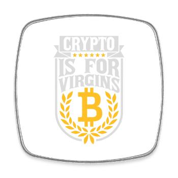 crypto is for virgins - Viereckiger Kühlschrankmagnet - Weiß - Vorne