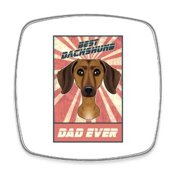 Best Dachshund Dad Ever I Wiener Dog Lover - Viereckiger Kühlschrankmagnet - Weiß - Vorne