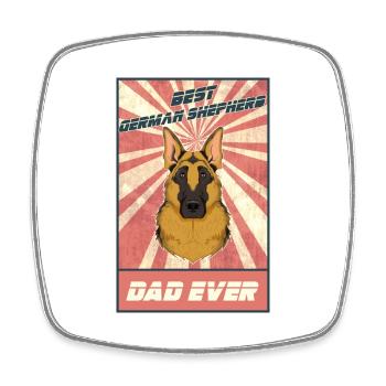 Best German Shepherd Dad Ever I German Shepherd - Viereckiger Kühlschrankmagnet - Weiß - Vorne