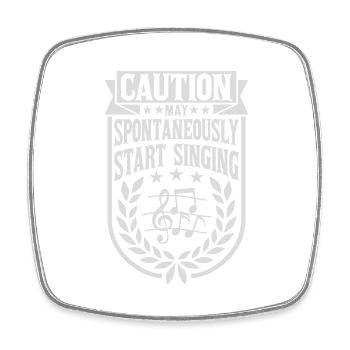 may spontaneously start singing - Viereckiger Kühlschrankmagnet - Weiß - Vorne