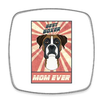 Best Boxer Mom Ever I Boxer Lover - Viereckiger Kühlschrankmagnet - Weiß - Vorne