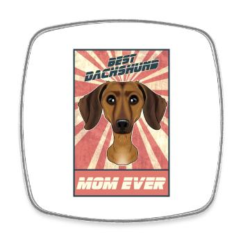 Best Dachshund Mom Ever I Wiener Dog Lover - Viereckiger Kühlschrankmagnet - Weiß - Vorne