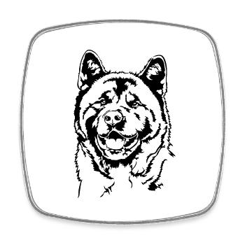 AMERICAN AKITA Hundeportrait Hunde Wilsigns - Viereckiger Kühlschrankmagnet - Weiß - Vorne