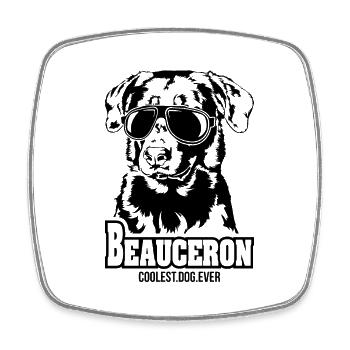 BEAUCERON coolest dog ever Dog Saying Wilsigns - Square fridge magnet - white - Front