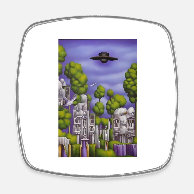 Des arbres devant le ciel - Magnet carré - blanc