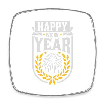 Citation Bonne année - Magnet carré - blanc - Devant