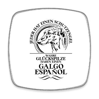 GALGO ESPANOL Schutzengel Hundespruch Wilsigns - Viereckiger Kühlschrankmagnet - Weiß - Vorne
