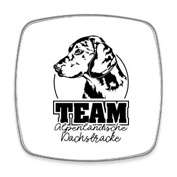 TEAM ALPENLÄNDISCHE DACHSBRACKE Jagdhunde Wilsigns - Viereckiger Kühlschrankmagnet - Weiß - Vorne