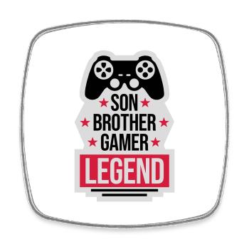 son brother gamer legend - Viereckiger Kühlschrankmagnet - Weiß - Vorne