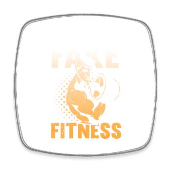 Fitness kann man nicht vortäuschen Workout Gym - Viereckiger Kühlschrankmagnet - Weiß - Vorne
