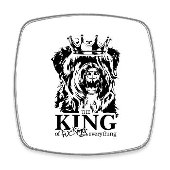 BOUVIER DES FLANDRES Roi chien disant Wilsigns - Magnet carré - blanc - Devant