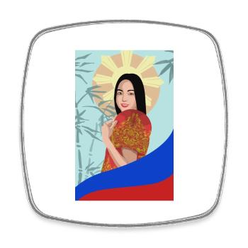 Philippinen Filipina Stolz Flagge Pinay I Geschenk - Viereckiger Kühlschrankmagnet - Weiß - Vorne