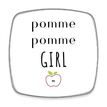 Pomme pomme girl - Magnet carré - blanc - Devant