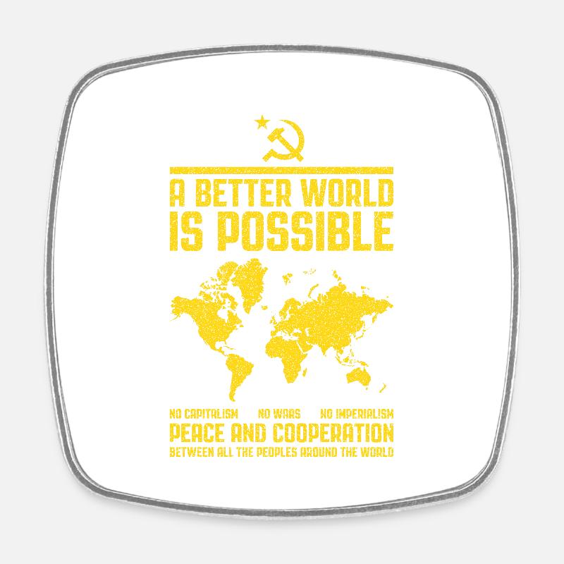 Communist internationalism - Square fridge magnet - white