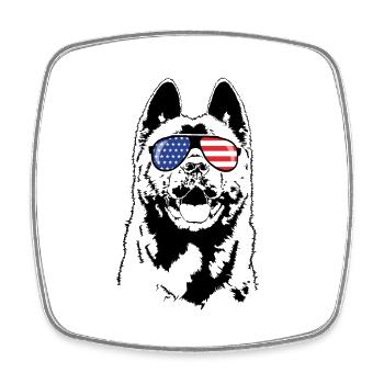 Lunettes de soleil American AKITA America Flag Wilsigns - Magnet carré - blanc - Devant