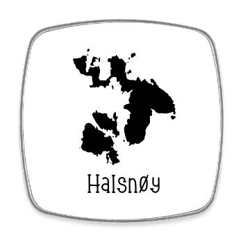 Halsnøy - Square fridge magnet - white - Front