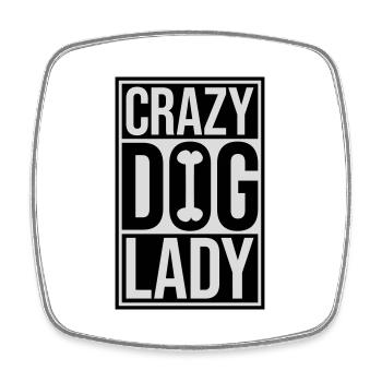 Citation de Crazy Dog Lady - Magnet carré - blanc - Devant
