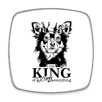 CHIHUAHUA King Hundespruch Hunde Wilsigns - Viereckiger Kühlschrankmagnet - Weiß - Vorne