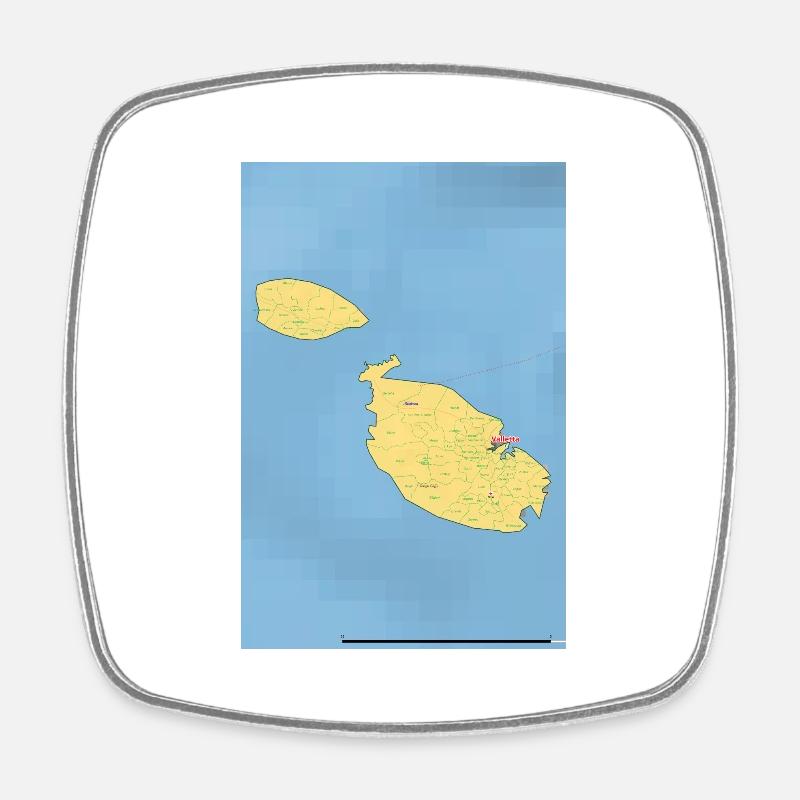 Malta Map - Square fridge magnet - white