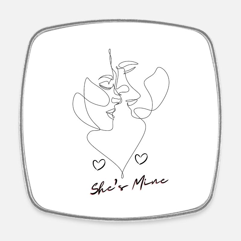 She is mine - Magnet carré - blanc