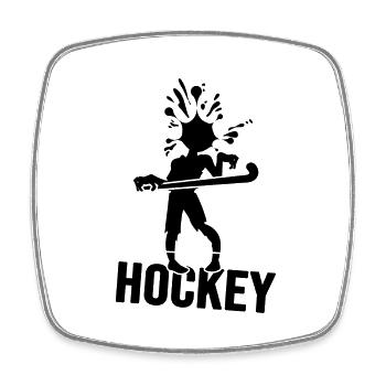 Hockey Feldhockey Hockeyspieler Hockeymonster - Viereckiger Kühlschrankmagnet - Weiß - Vorne