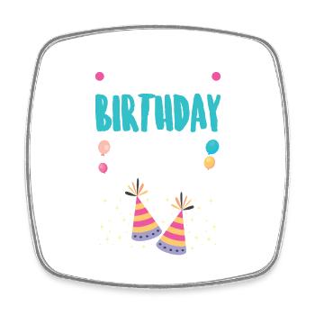 Chemise d’anniversaire - Magnet carré - blanc - Devant