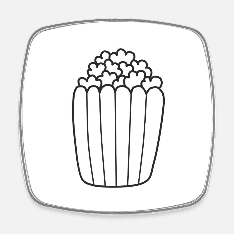 Popcorn - Square fridge magnet - white