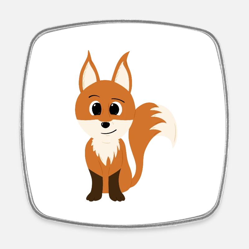 Fox - Square fridge magnet - white