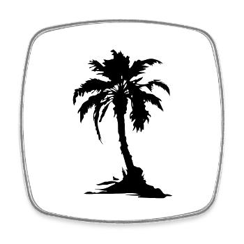 Palm Island Silhouette Symbol - Square fridge magnet - white - Front