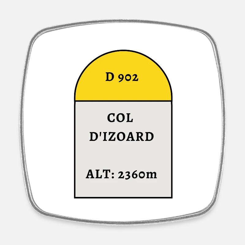 Col d'Izoard - Square fridge magnet - white